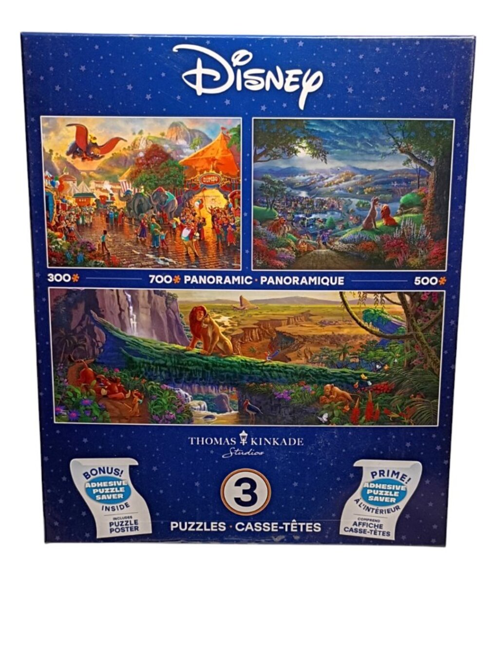 Ceaco Thomas Kinkade Studios Disney 3-in-1 Jigsaw Puzzle Multipack